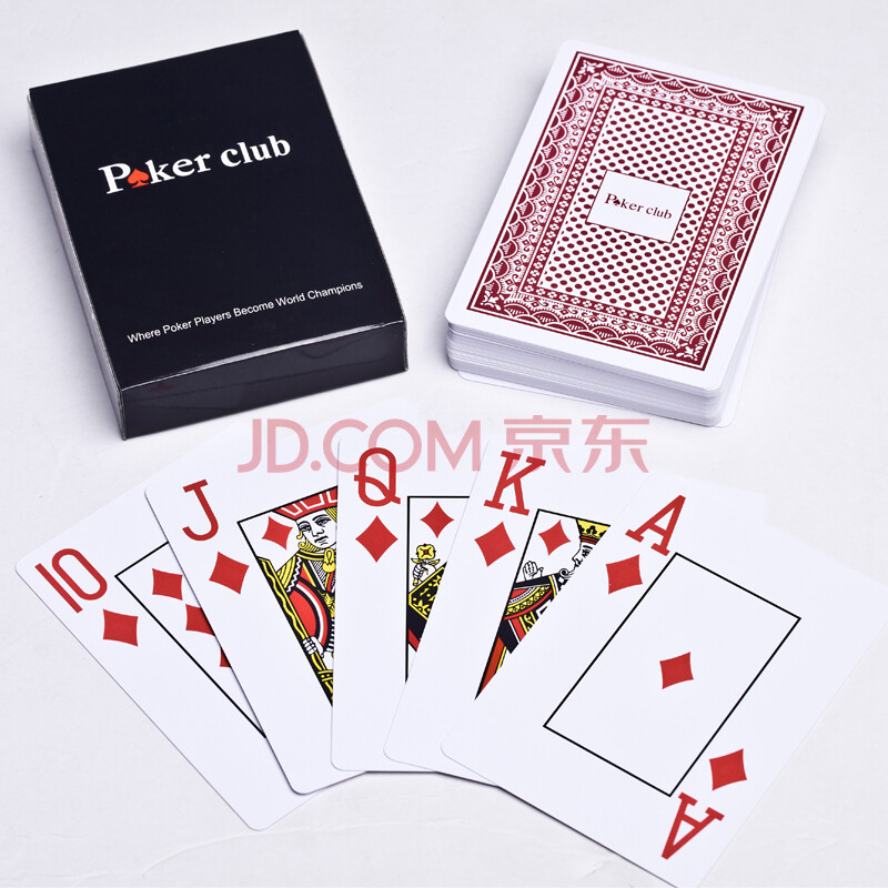 耐磨可水洗俱乐部塑料扑克牌 poker club大字红色牌背光面一副