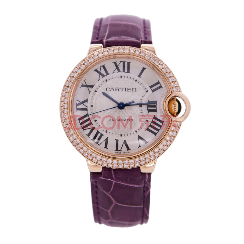 5新卡地亚蓝气球系列18k玫瑰金后镶钻女款自动机械腕表w6900456