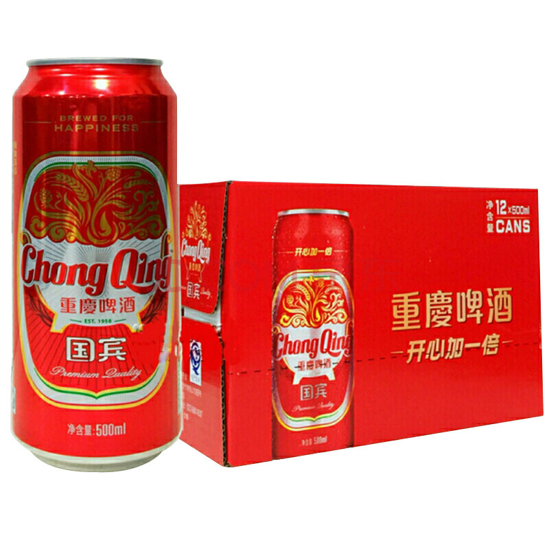 重庆国宾啤酒8度500ml*12罐/箱