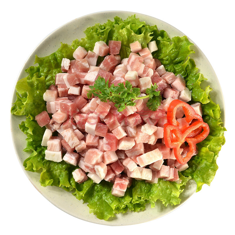 【冷鲜】大红门 去皮五花肉丁 500g 国产猪肉 冷鲜肉 猪五花肉丁 饺子