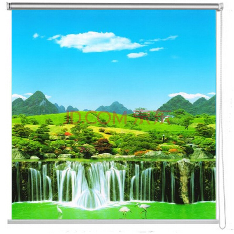 卷帘窗帘可做免打孔包邮简易升降全遮光遮阳隔热风景装饰隔断客厅卧室