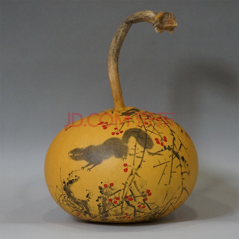 【非遗原创】手绘松鼠葫芦摆件 5年葫芦 纯手工制作