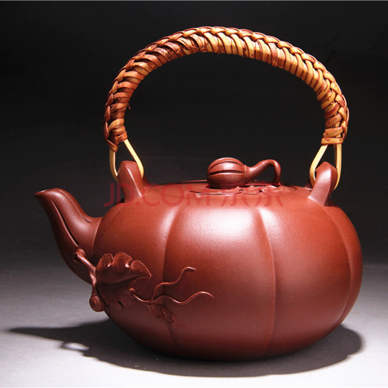 原矿清水泥 《提梁南瓜》 宜兴紫砂 民间艺人 徐洁之作 610cc