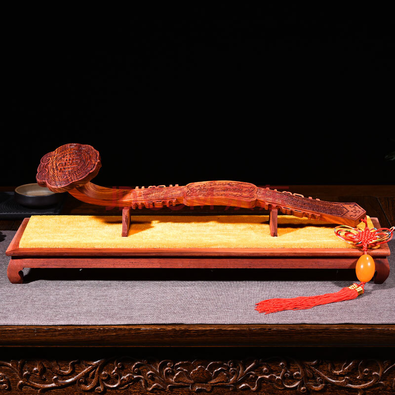 木雕如意摆件红木如意家居客厅办公室装饰送礼品木质如意工艺品摆件