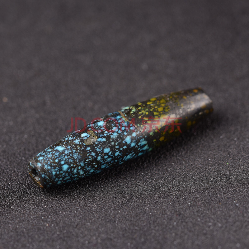 原矿高瓷乌兰花绿松石天珠 重7.02克 铭德珠宝