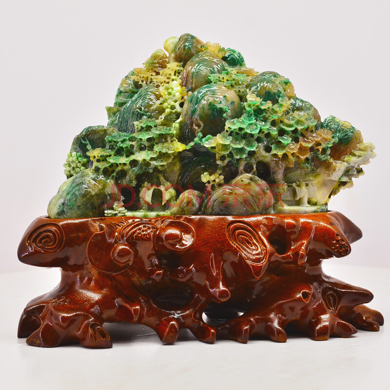 中国四大名玉(独山玉)作品访友摆件2200g德东珠宝