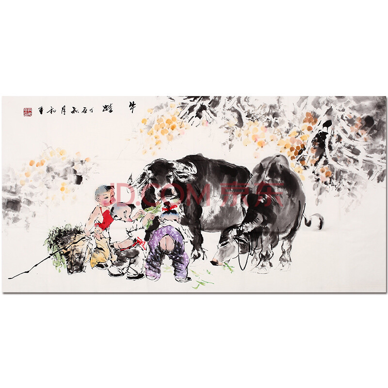 乡土童趣写意画家 尹和平《牛娃》