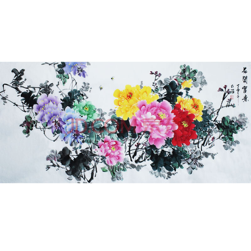 北京书画院院长著名画家刘红芳牡丹《花开富贵》