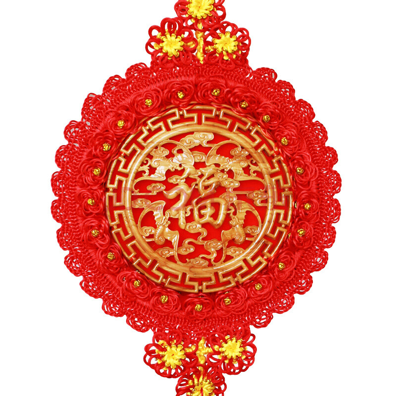兴润阁中国结挂件福字桃木家居新房乔迁礼品喜庆挂件新年春节 五福
