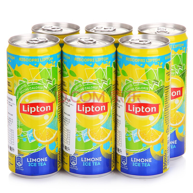意大利进口 立顿(lipton) 柠檬味冰红茶饮料 330ml*6听