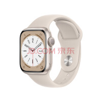 Apple Watch Series 8 智能手表 41mm 星光色铝金属表壳+星光色运动型表带【GPS款】MNP63CH/A