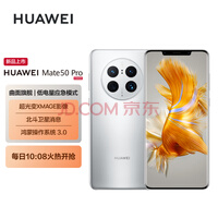 HUAWEI Mate 50 Pro 曲面旗舰 超光变XMAGE影像 北斗卫星消息 512GB 冰霜银 华为鸿蒙手机