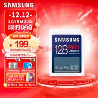 三星（SAMSUNG）128G PRO Ultimate SD存储卡U3 V30适用单反相机数码相机 读速200MB/s 128G