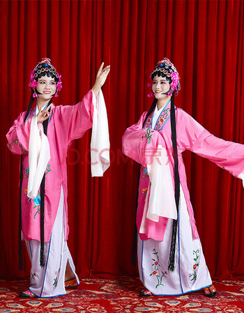 新品戏服装女花旦京剧古装越剧中国风俏花旦戏曲水袖黄梅戏服古代 浅