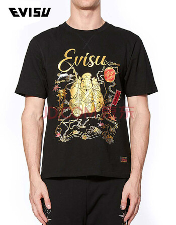evisu 19aw 男士佛头印花短袖t恤 1eahtm9ts625xx 黑色 s