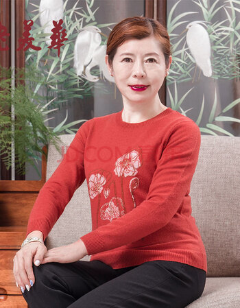 老美华冬季新款羊毛衫女修身显瘦套头中老年女毛衣 桔红 3x/170/108a