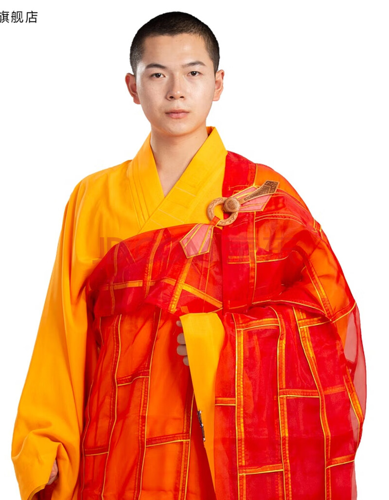 暧献 和尚衣服三宝祖衣袈裟佛教法会台纱夏季玻璃薄僧服 红色 35b