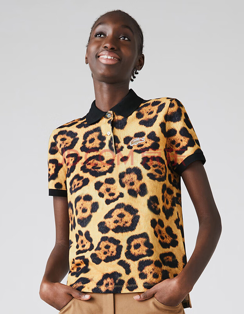 lacoste法国鳄鱼女装春夏新款时尚休闲短袖polo衫女pf5903 6ut/美洲豹