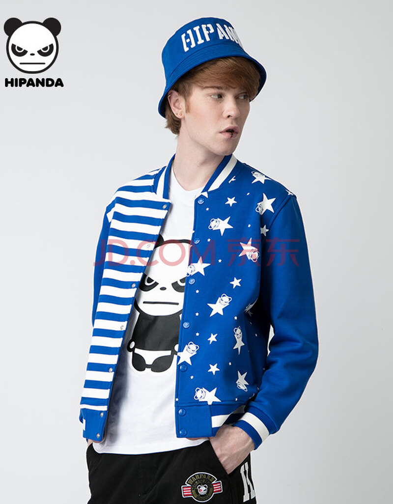 设计潮牌 中性同款星条拼块棒球服设计潮牌 街头潮牌 蓝色 175/l