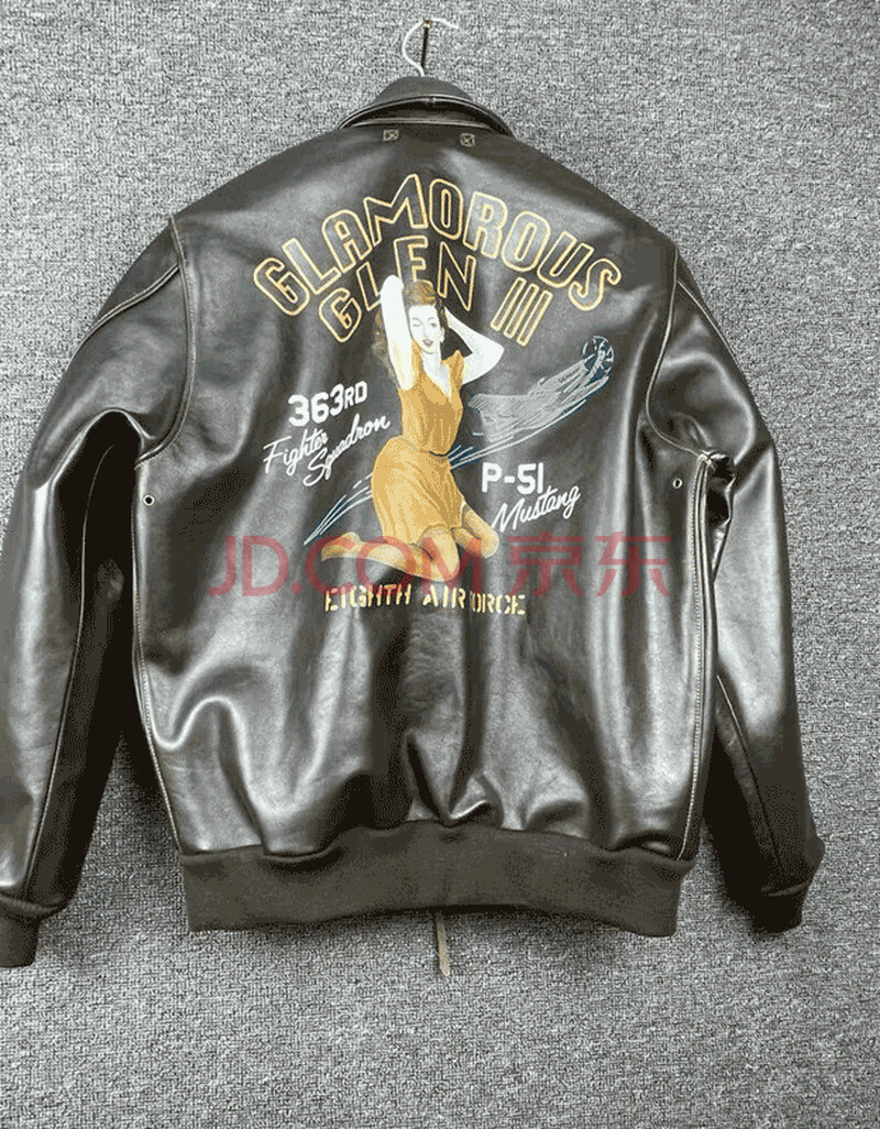 pineal jet leather经典头层马皮a2夹克漂亮背画男士皮衣重水洗做旧