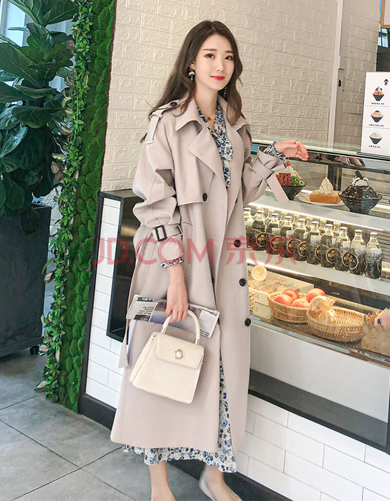 今年流行风衣2021新款春装坠感中长款外套女过膝气质女神范英伦风