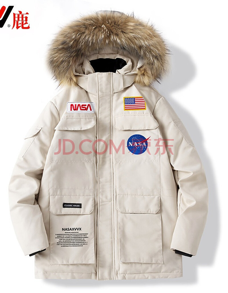 服男生冬季冲锋衣男士宇航员工装防寒服潮牌宽松保暖滑雪服带毛领外套