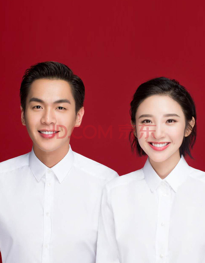 携鱼 结婚证件照登记照结婚照情侣装白衬衫领证拍照男女长袖上衣衬衣2