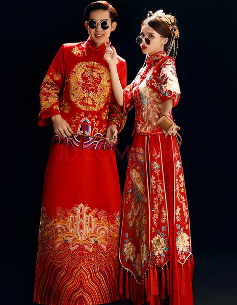 (tailemartin)秀禾服新娘婚纱2021新款夫妻款结婚礼服古装旗袍婚礼服