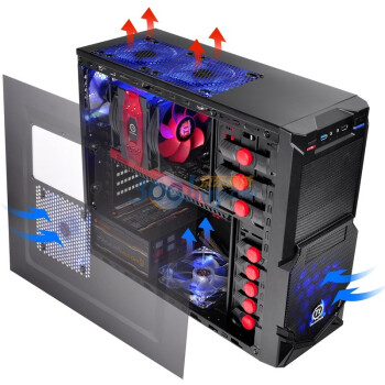 Tt（thermaltake）执政官 中塔机箱（全黑化/下置电源/USB3.0/侧透）