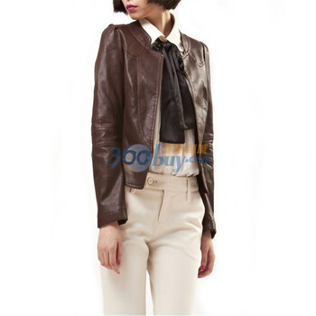 道明daom秋冬 英伦经典个性立领修身短皮衣dm11wa007