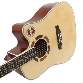 langs朗斯木饰音圈限量版41寸民谣吉他 橙色