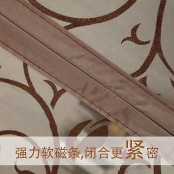 植绒防蚊门帘 加密防苍蝇蚊虫纱门空调帘纱窗门 免穿磁条磁性软纱90cm*210cm 红色-植绒纱门