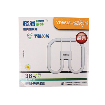 
                                        格润莱特 2D碟形灯管38W白光 吸顶灯荧光灯管三基色节能四针灯管                