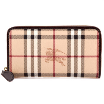 BURBERRY 巴宝莉 HAYMARKET CHECK 女款格子全拉链钱夹