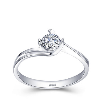 【年终热卖】钻石小鸟zbird 裸钻 戒托定制款环旋扭臂四爪戒托--玫瑰