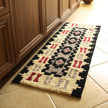 富居FOOJO手工编织脚垫门厅玄关厨房垫002sgbz地垫45*120cm 神秘堡垒