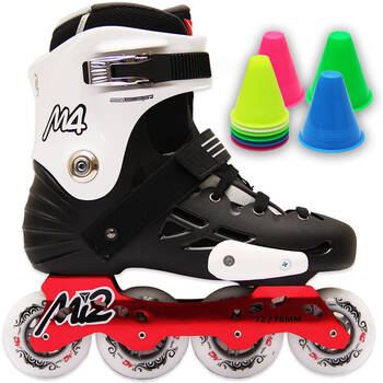 米高m4成人轮滑鞋 mi2花式平花直排轮 平花溜冰鞋旱冰鞋 m4黑色 44