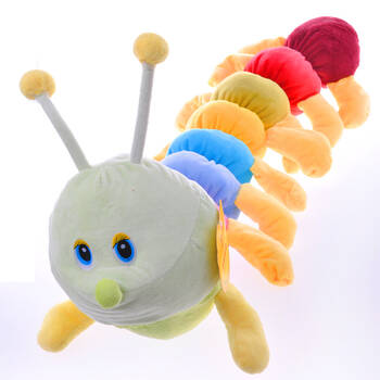 图图玩国 超萌毛毛虫双头虫长条男朋友抱枕毛绒玩具生日创意礼物 苹果