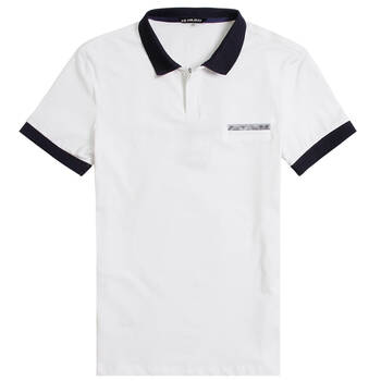 男装夏装新品 翻领设计 短袖t恤男 潮男装 时尚翻领休闲 t恤 男 白色