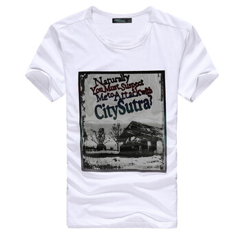 圣昆塔士2013新款时尚个性印花百搭棉t恤男短袖a3242 植绒citysutr