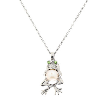 morellato animalia系列银色青蛙抱珍珠链坠