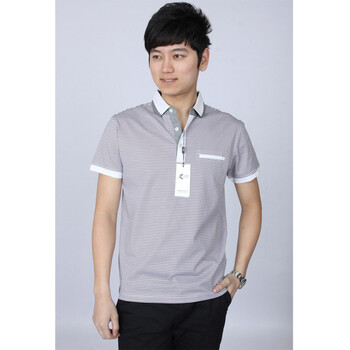 三利专柜正品 男装 男士 夏季新款时尚休闲 t恤 男式短袖条纹上衣