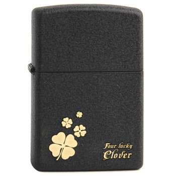 芝寶(zippo)打火機 祝福系列 黑裂漆/雕刻 236mp 幸福四葉草