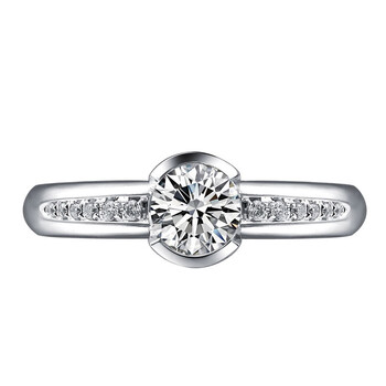 恒久之星 18k白金60分fg 南非钻石结婚女戒 钻戒 婚戒 裸石裸钻