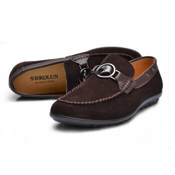 > 圣帝罗阑真皮磨砂豆豆时尚休闲透气男 121606-37011-370121-370171