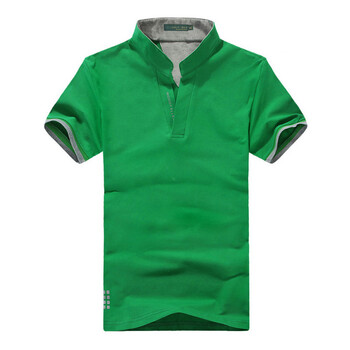 新款夏装男装短袖t恤男韩版潮流修身立领打底衫男士上衣服 8886-绿色