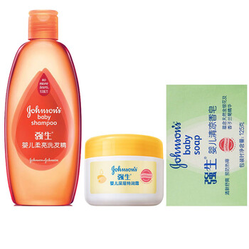 强生婴儿清凉香皂125g 强生婴儿柔亮洗发精100ml 强生婴儿长效防皴霜