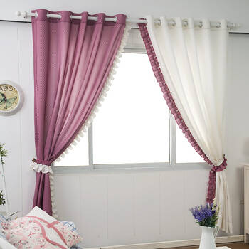 同依布艺 卧室成品定制遮光窗帘 5089-3-4双面印花 打孔式 150*250cm