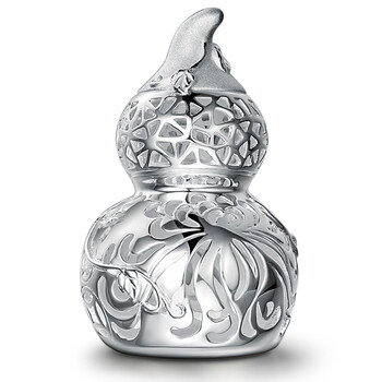 古琅士珠宝【福禄一生】999千足银葫芦摆件68克 投资理材