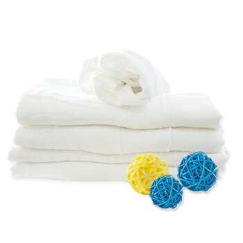 海绵泡泡 竹纤维纱布尿布婴儿尿布新生儿尿布尿片初生用品12条装 米白